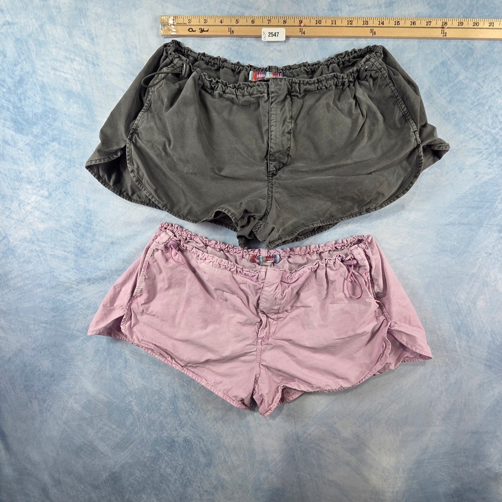Urban Outfitters 2 Pack Bungee Waist Dolphin Shorts Grey Purple Small S